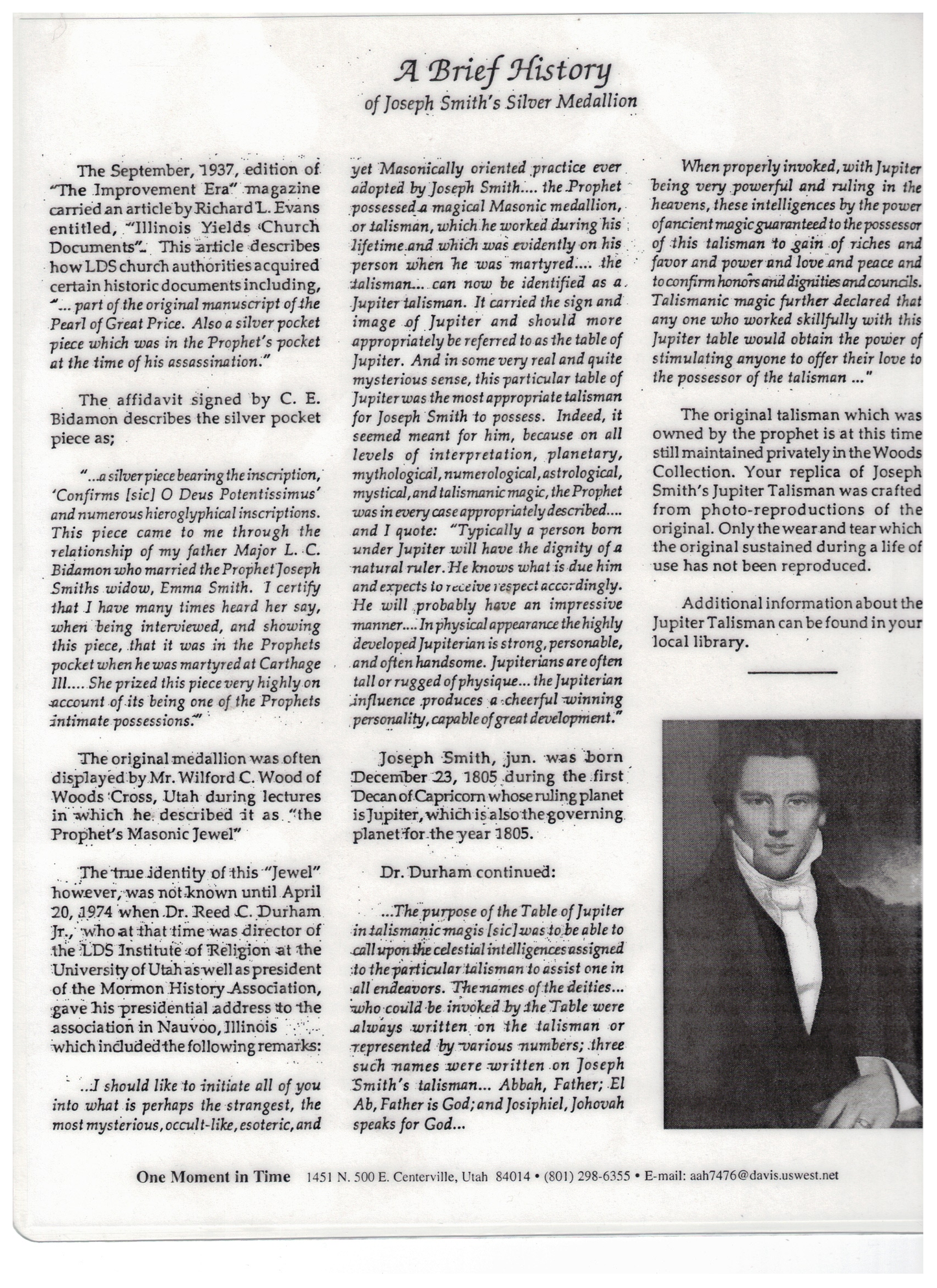 Antique Silver Joseph Smith Jupiter Talisman