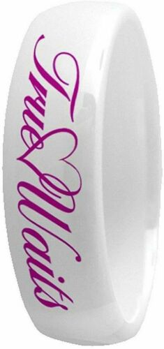 CH2 Mormon LDS Unisex CTR Ring True Love Waits White Diamond Ceramic One Moment In Time
