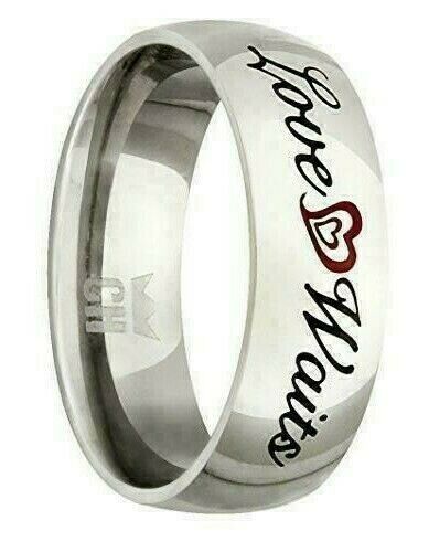 CH3 Mormon LDS Unisex CTR Ring Love Stainless Steel True Size 5 -10 One Moment In Time