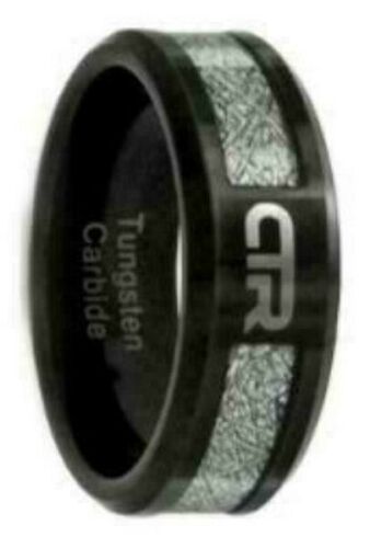 J194 Cosmos Tungsten Carbide CTR Ring Imitation Meteorite One Moment In Time Mormon LDS Unisex