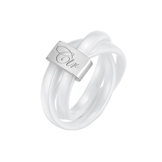 J160 Avanti White Diamond Ceramic CTR Ring