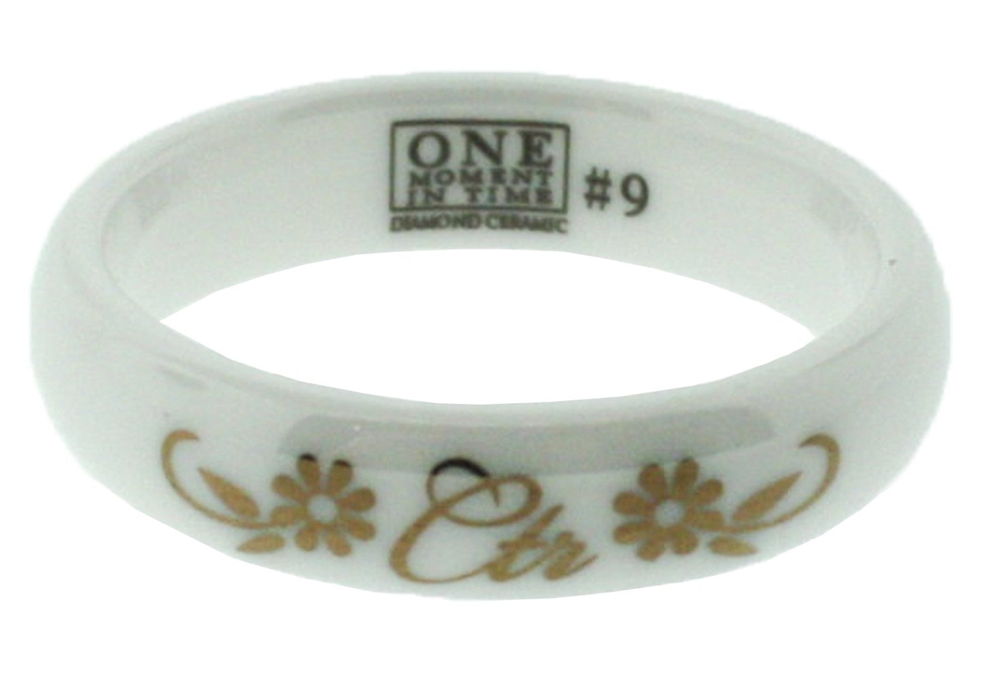 J181 Rosa White Diamond Ceramic with Rose Gold Inlay Tone CTR Ring