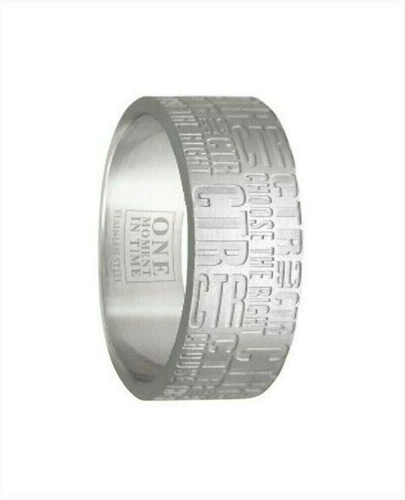 J133 Mormon LDS Unisex CTR Ring Tabloid Stainless Steel Sizes:5-10 One Moment In Time
