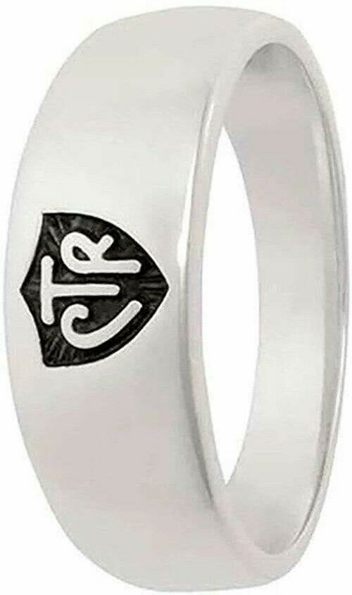 J57a Mormon LDS Unisex CTR Ring Band Plain Alloy Size 5 - 9 One Moment in Time